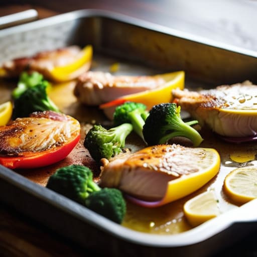 One-Pan Lemon Chicken and Veggies sheet pan.