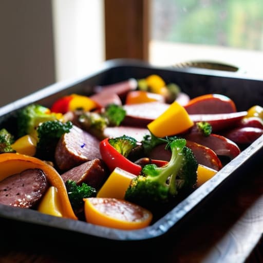 The One-Pan Roasted Veggie and Sausage Toss.