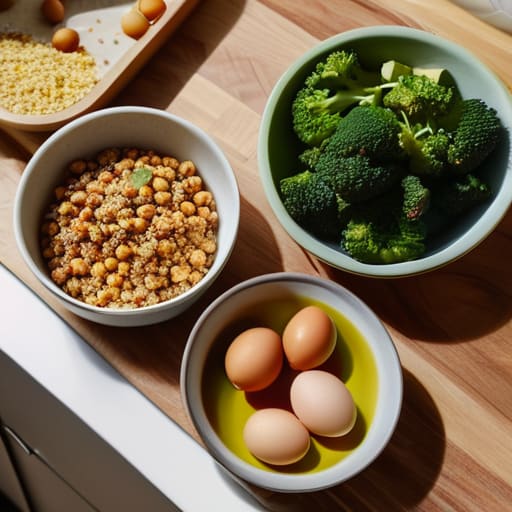 Assembling Build-Your-Own Grain Bowls.