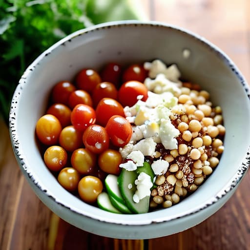 The "Everything" Grain Bowl with quinoa.