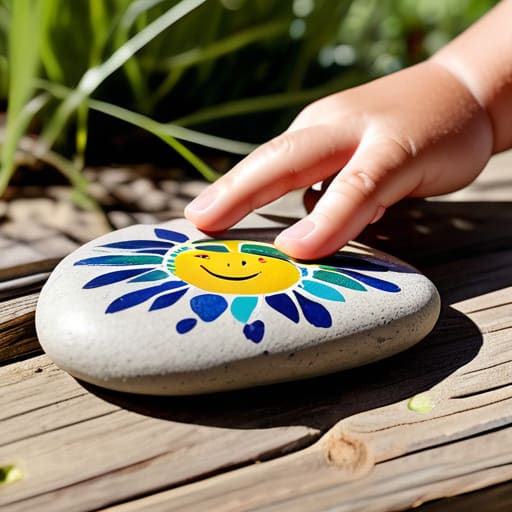 The Great Painted Rock Collection on stones.