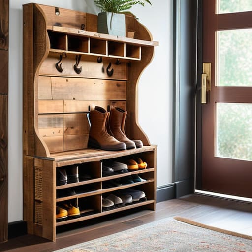 The ultimate rustic entryway shoe rack.
