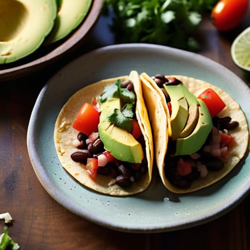 Quick Black Bean Tacos in a pan.