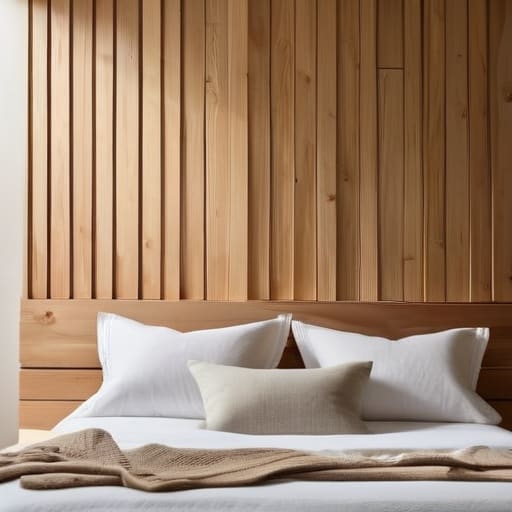 Vertical wood The Floating Slat Wall.