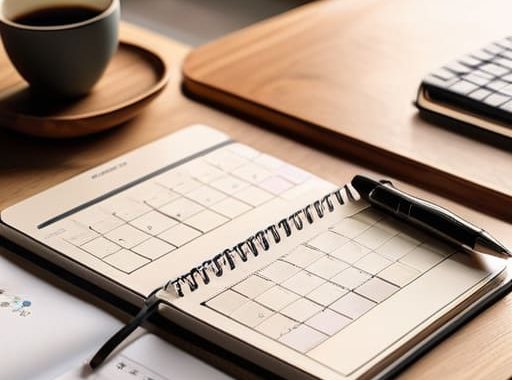 Person using time blocking for calendar management.